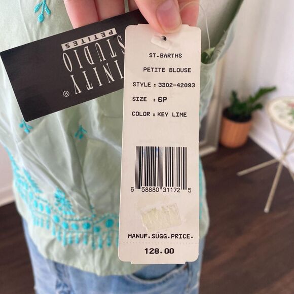 Deadstock NWT Early 2000's Mint Green Teal Blue Silk Fairy Camisole Top 6P / S - Picture 4 of 8